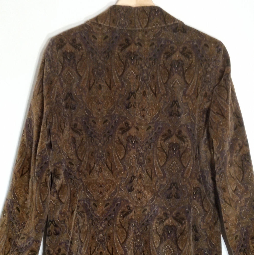 Andrea Vicaro Vintage velvet paisley one button blazer women's size 12 - Picture 8 of 9